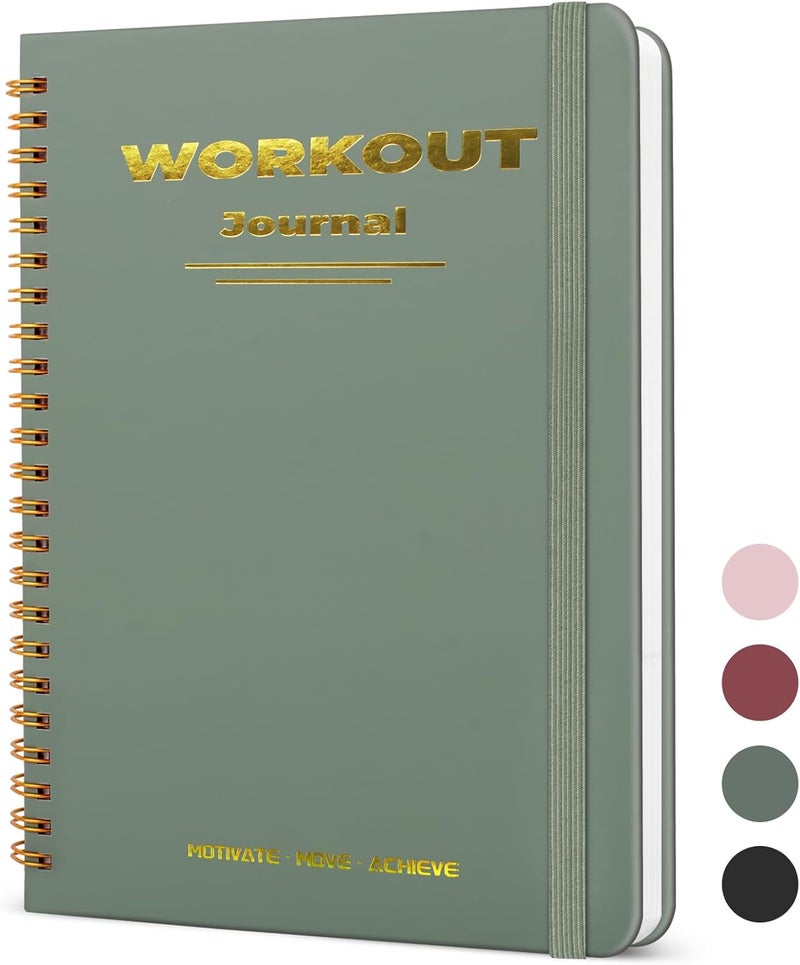 Guirnd Undated Fitness Workout Journal for Men & Women, A5(8.5" x 6.7") Fitness Journal Workout Planner, Workout Log Book Planner for Tracking, Motivating, and Achieving Your Fitness Goals - Green - Image 1